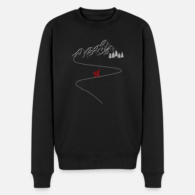 einkaufswagen einzelhandel einkaufen lustig humor - Männer Premium Bio Pullover - Schwarz