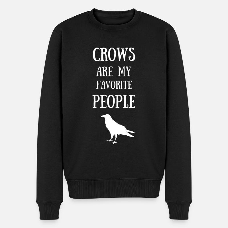 Rabe Vogel krähe schnabel fliegen geschenk - Männer Premium Bio Pullover - Schwarz