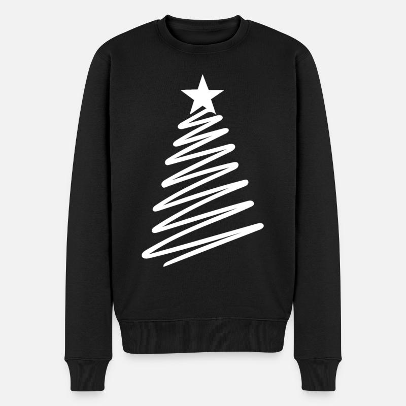 Christbaum Weihnachten Tanne - Männer Premium Bio Pullover - Schwarz