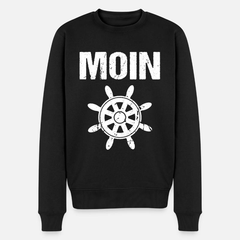 Moin Gruß Norddeutschland - Männer Premium Bio Pullover - Schwarz