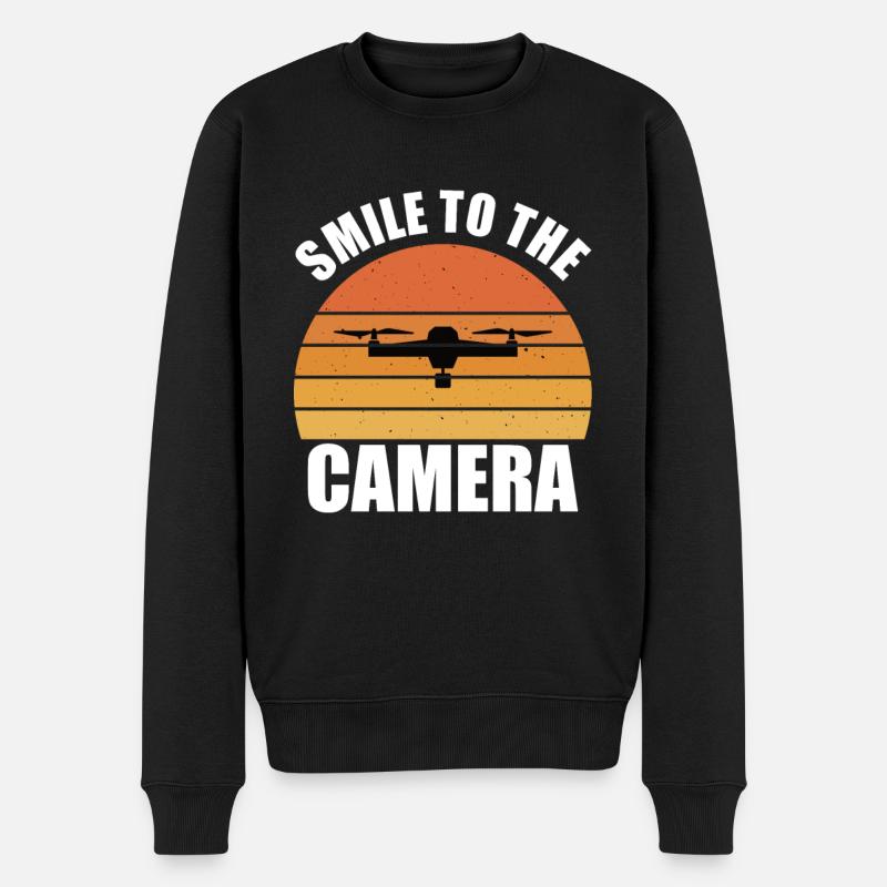 Drone - Camera Drone - Men's Premium Organic Jumper - black