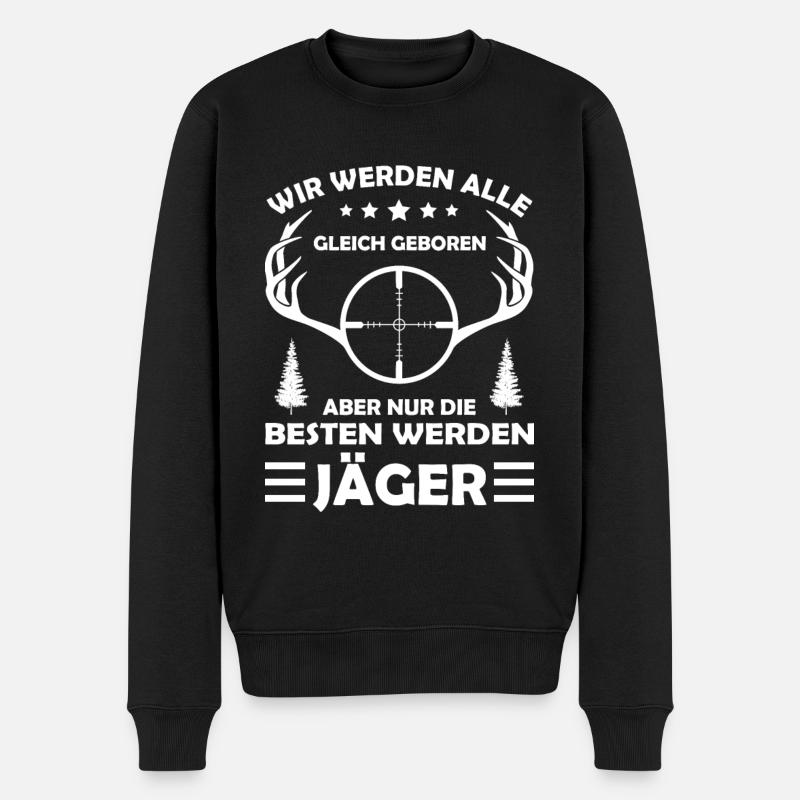 Jäger mit Jagdschein - Männer Premium Bio Pullover - Schwarz