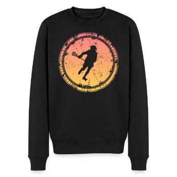 Lacrosse Spieler Lacrossespieler LAX - Männer Premium Bio Pullover - Schwarz - Vorne - Nico (187cm)