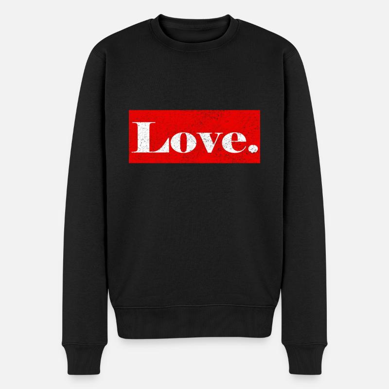 Love - Männer Premium Bio Pullover - Schwarz
