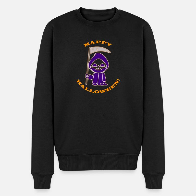 Faucheuse mignonne Joyeux Halloween - Pull Premium bio Homme - noir