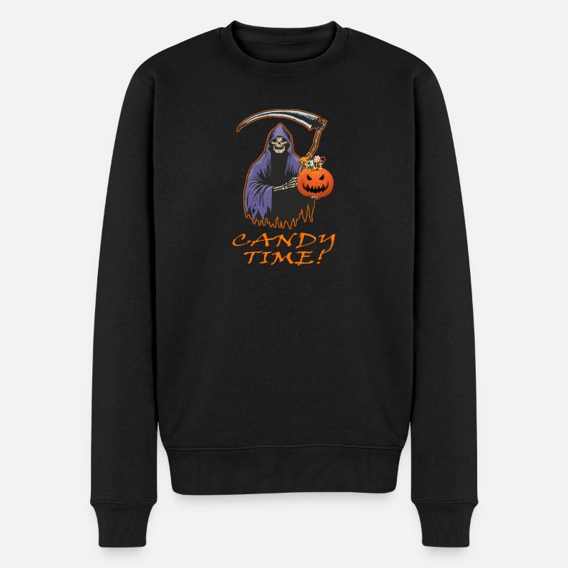 Halloween Candy Time Reaper - Männer Premium Bio Pullover - Schwarz