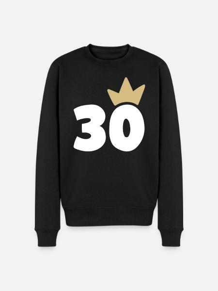 30 Krone Nummer 30 - Männer Premium Bio Pullover - Schwarz