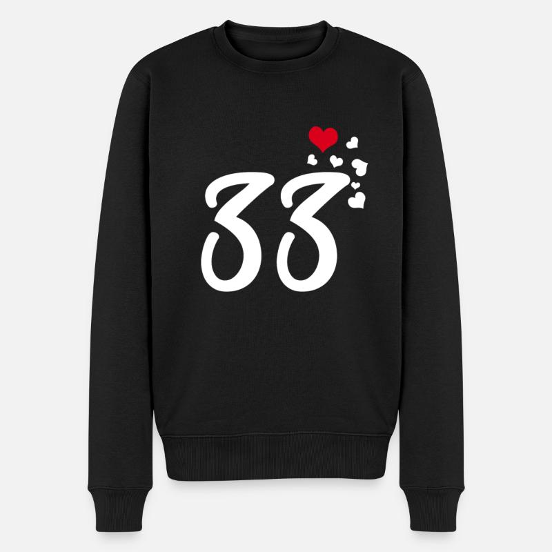 33 Hearts 33e anniversaire - Pull Premium bio Homme - noir