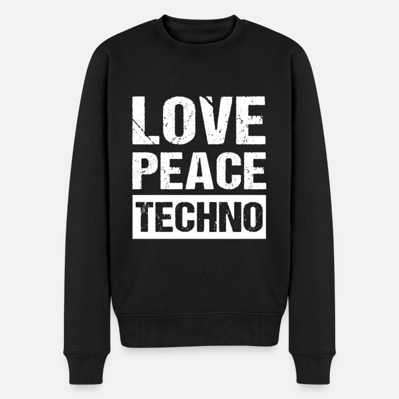 Amour Paix Techno - Pull Premium bio Homme - noir