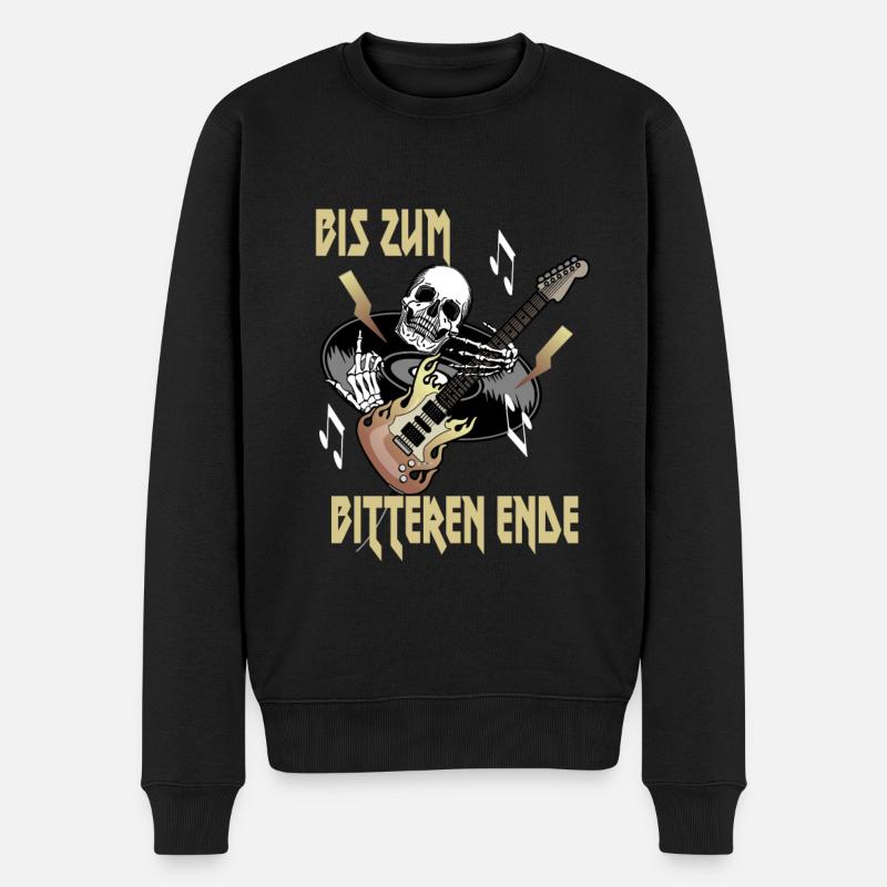 BIS ZUM BITTEREN ENDE Heavy Rocker - Männer Premium Bio Pullover - Schwarz
