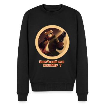 Dont call me cuddly - by Osozone - Männer Premium Bio Pullover - Schwarz - Vorne - Nico (187cm)