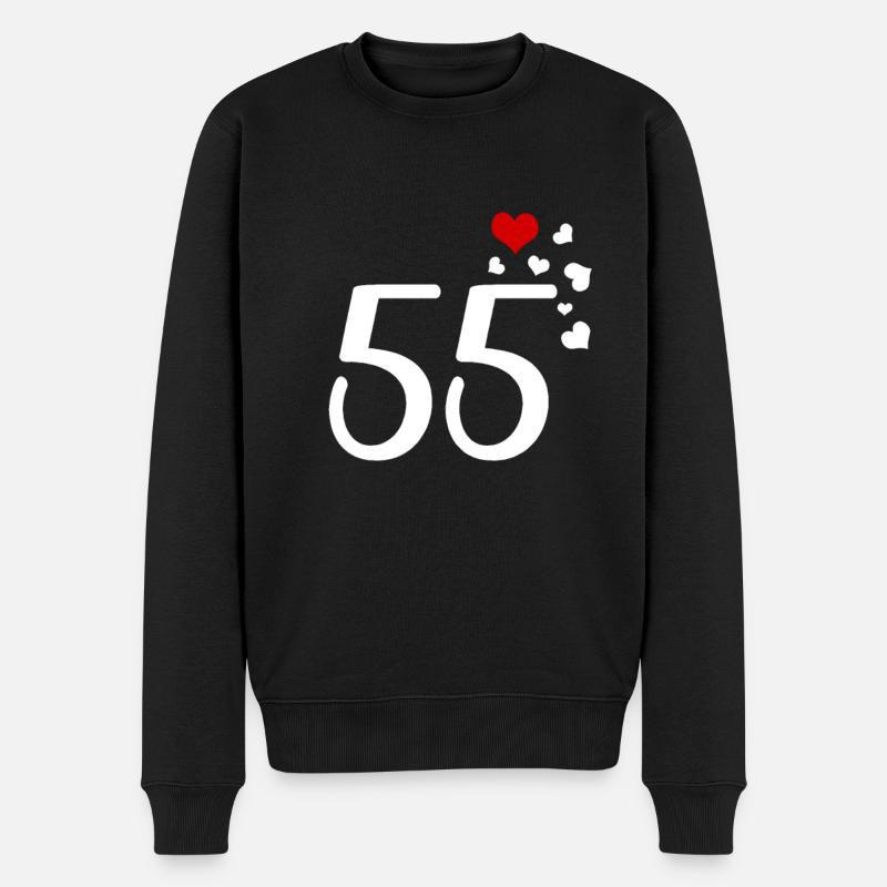 55e anniversaire Anniversaire Coeurs 55 - Pull Premium bio Homme - noir