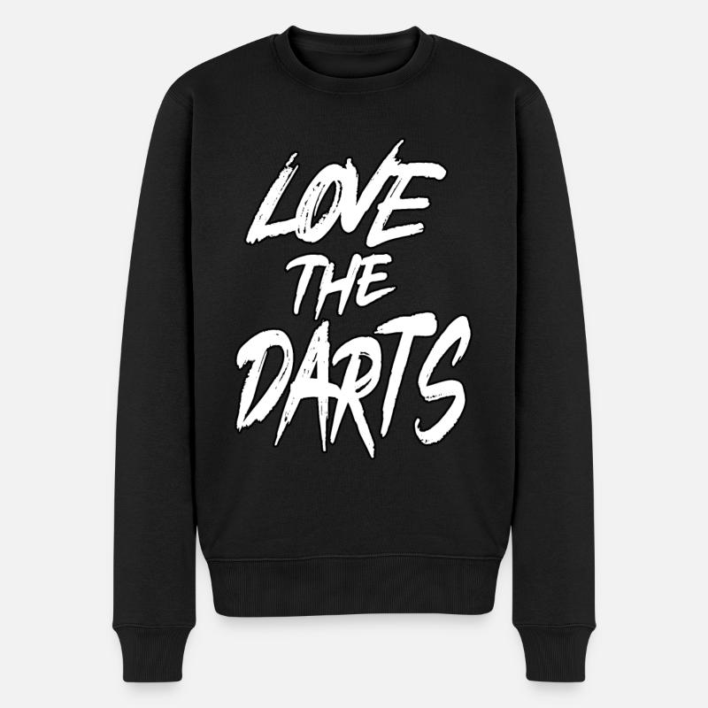 Love The Darts - Männer Premium Bio Pullover - Schwarz