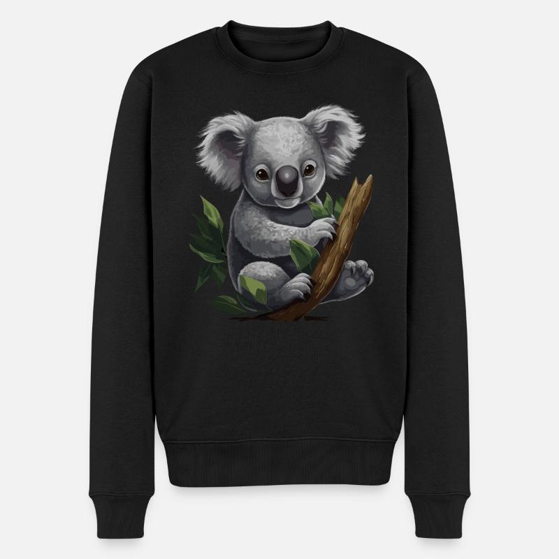 Koala Mignon Koala Ours - Pull Premium bio Homme - noir