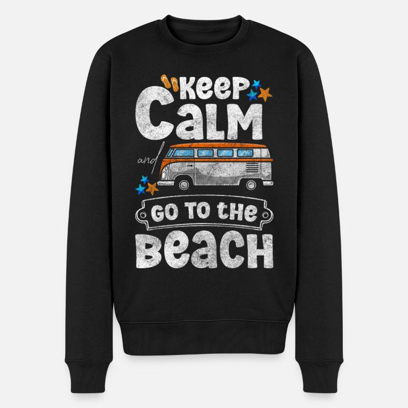 Plage d’été Promenade Sable - Pull Premium bio Homme - noir