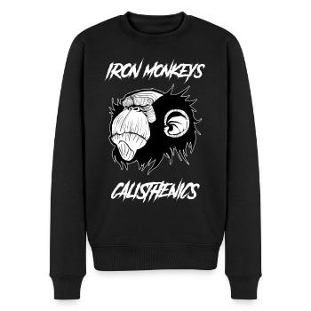 IRON MONKEYS CALISTHENICS - Männer Premium Bio Pullover - Schwarz - Vorne - Nico (187cm)