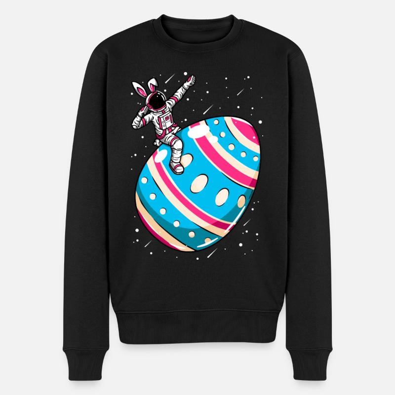 Astronaut - space easter egg - Men's Premium Organic Jumper - black