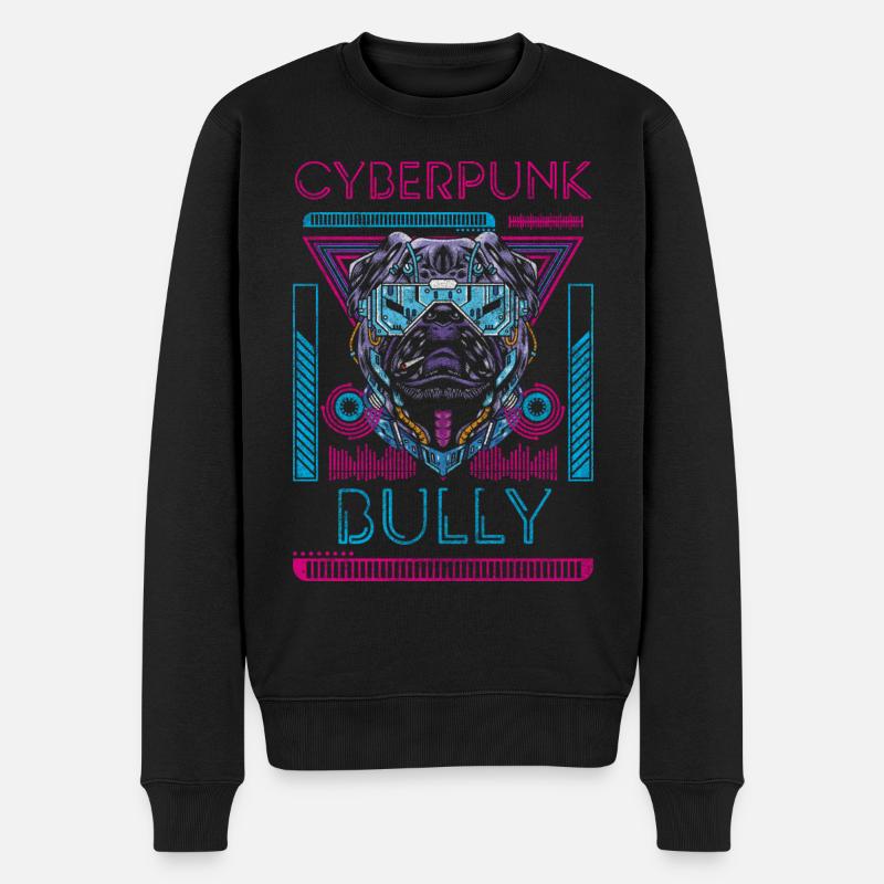 Cyberpunk Roboter Futuristisch - Männer Premium Bio Pullover - Schwarz