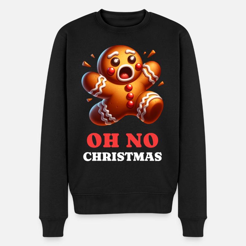Lebkuchenmann Christmas Xmas Weihnachten - Männer Premium Bio Pullover - Schwarz