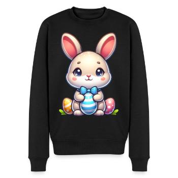 Süßer Hase Osterhase - Männer Premium Bio Pullover - Schwarz - Vorne - Nico (187cm)