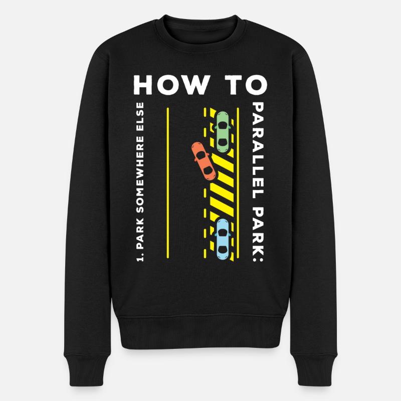Auto Parken Fahrschule - Männer Premium Bio Pullover - Schwarz