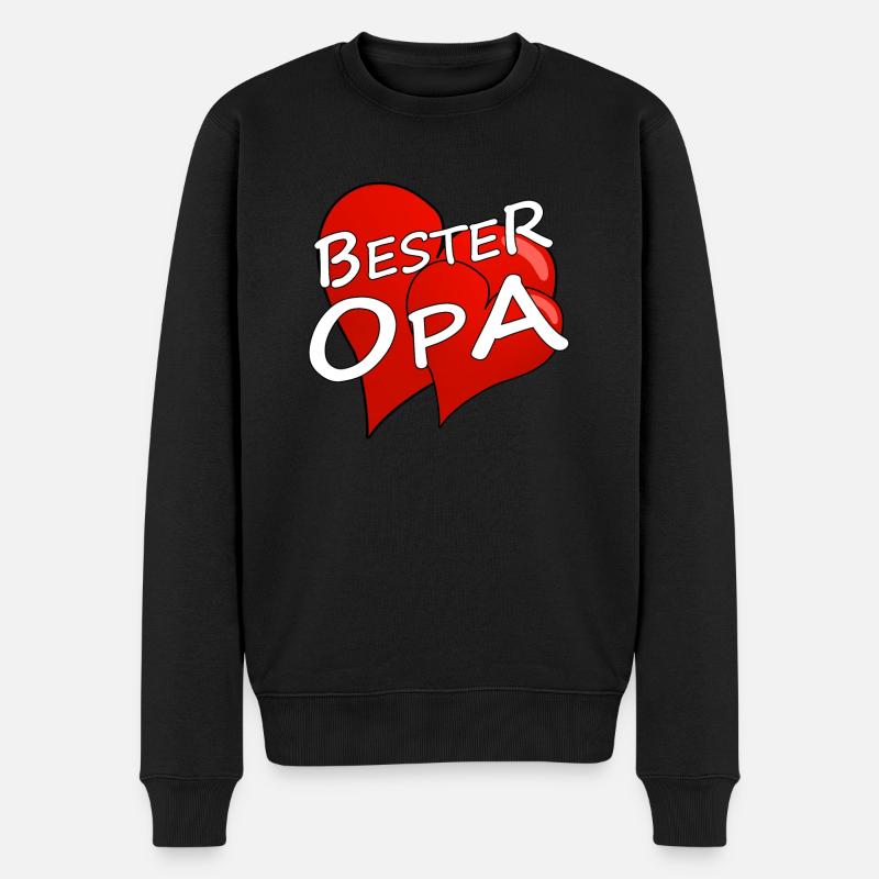 Bester Opa - Männer Premium Bio Pullover - Schwarz