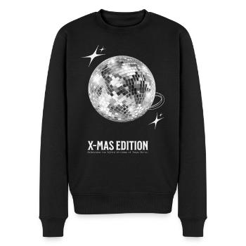 Weihnachten Xmas Edition Discokugel 2024 - Männer Premium Bio Pullover - Schwarz - Vorne - Nico (187cm)