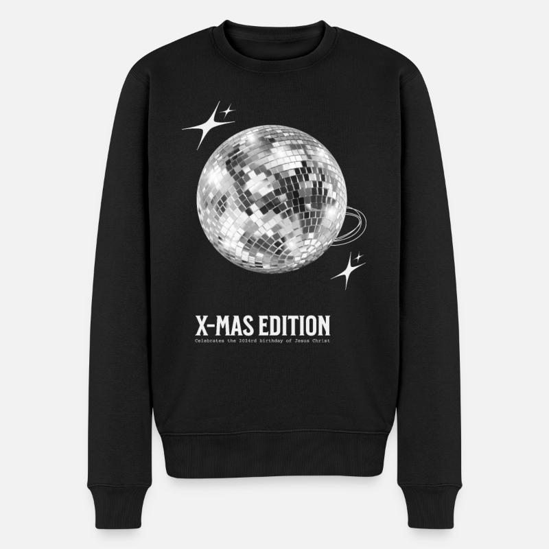 Weihnachten Xmas Edition Discokugel 2024 - Männer Premium Bio Pullover - Schwarz