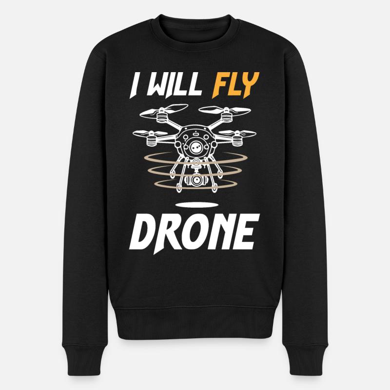I Will Fly Drone - Männer Premium Bio Pullover - Schwarz