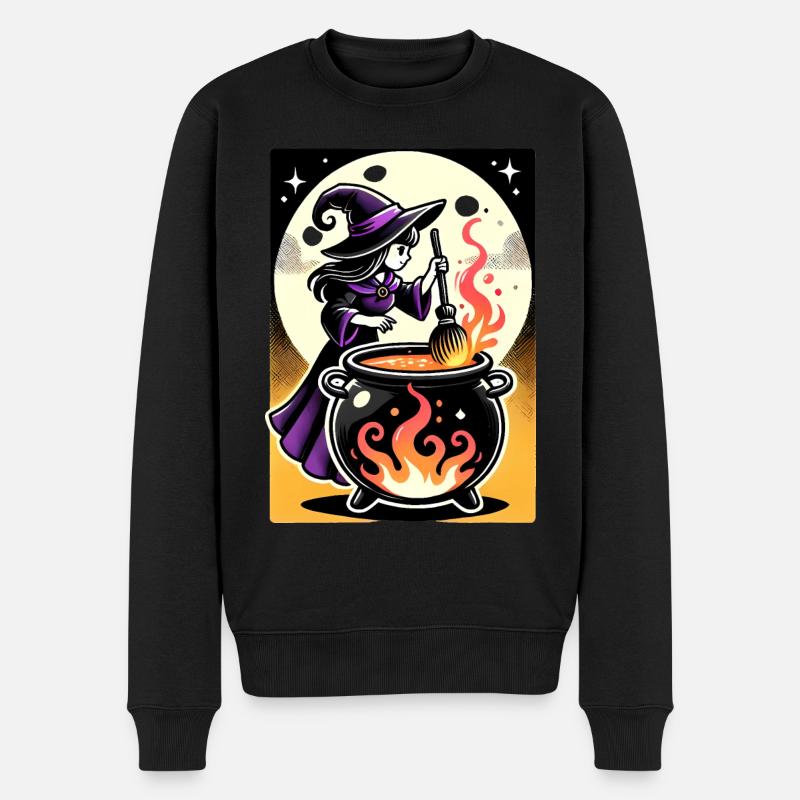 Teufel Hexe Design - Männer Premium Bio Pullover - Schwarz