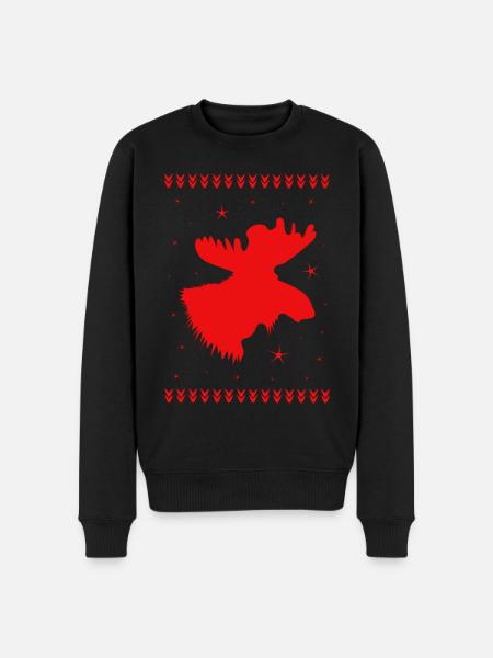 Elk Christmas Reindeer Deer - Men's Premium Organic Jumper - black