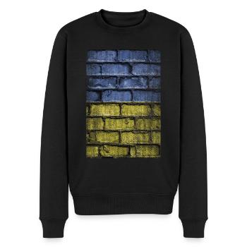 Mauer Ukraine - Männer Premium Bio Pullover - Schwarz - Vorne - Nico (187cm)