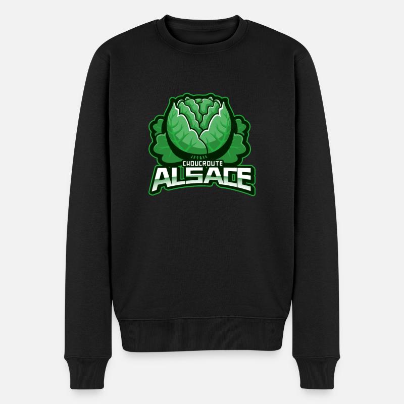 Elsässer Sauerkraut - Männer Premium Bio Pullover - Schwarz