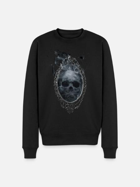 Geist Totenkopf Halloween Horror Gruselig - Männer Premium Bio Pullover - Schwarz