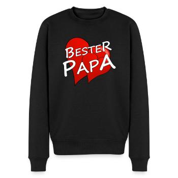 BESTER PAPA - Männer Premium Bio Pullover - Schwarz - Vorne - Nico (187cm)
