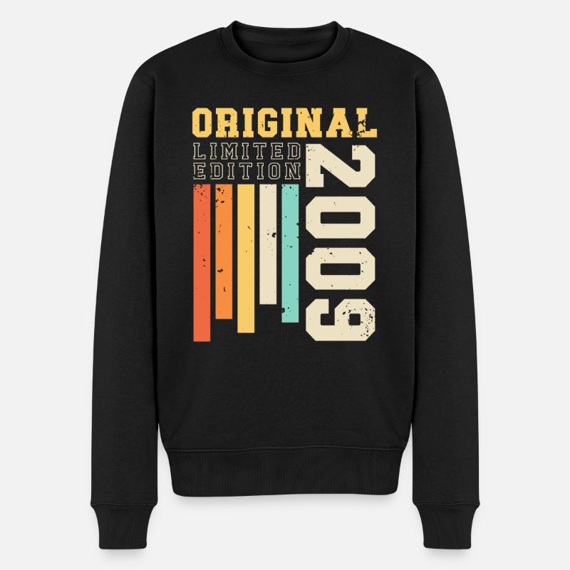 Original 2009 Jahrgang Retro Geburtstag Geschenk - Männer Premium Bio Pullover - Schwarz