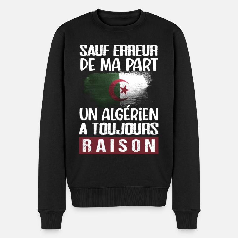 Algérie cadeau drôle algérien drapeau - Pull Premium bio Homme - noir