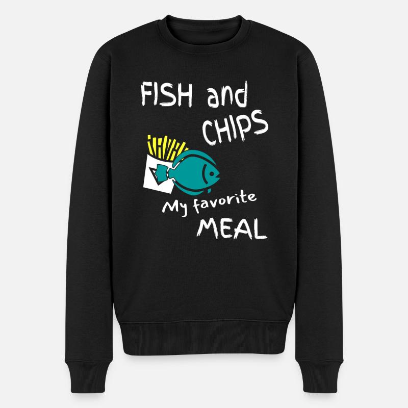 fish and chips ma nourriture favorite - Pull Premium bio Homme - noir
