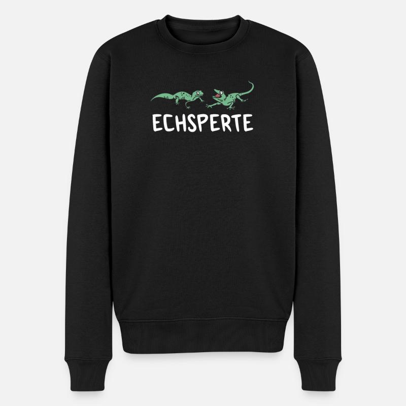 Echsperte Echse Echsen Reptil Reptilien Tierpflger - Männer Premium Bio Pullover - Schwarz