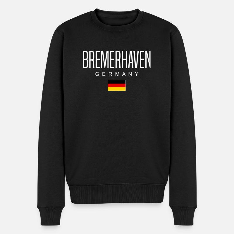Bremerhaven - Männer Premium Bio Pullover - Schwarz