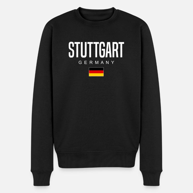 Stuttgart - Männer Premium Bio Pullover - Schwarz