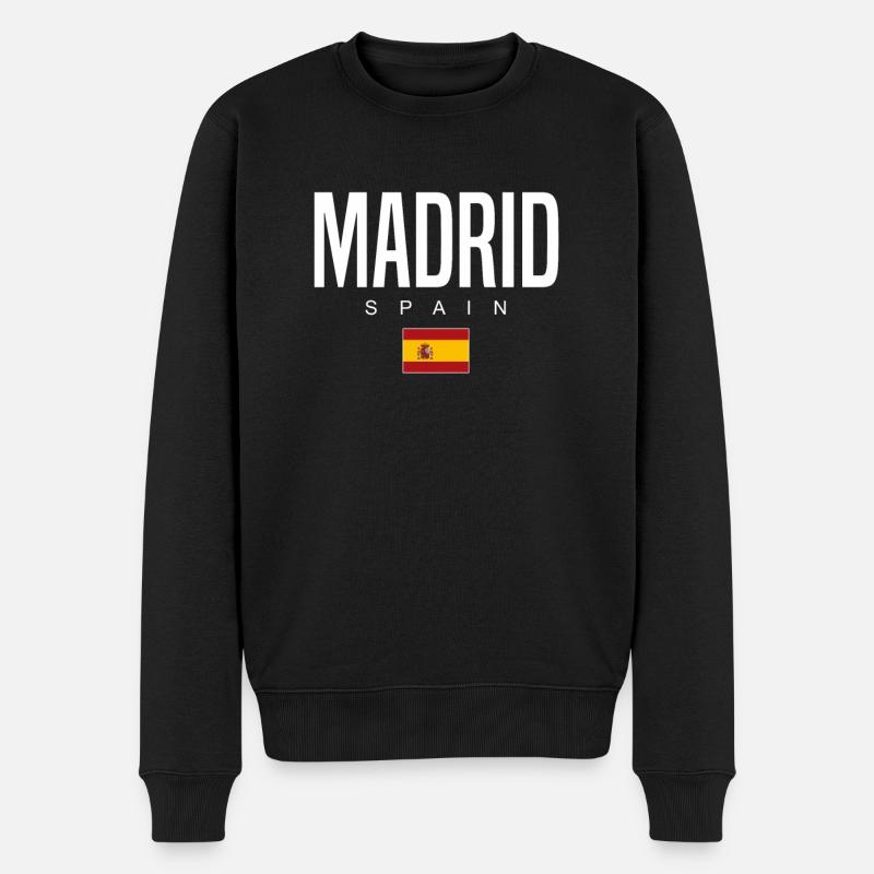 Madrid, Espagne - Pull Premium bio Homme - noir