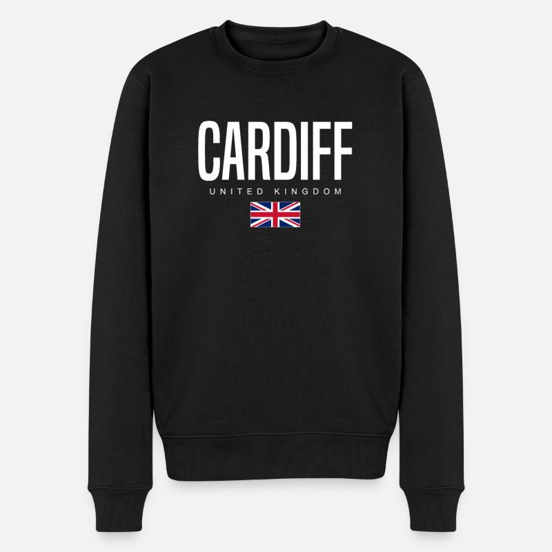 Cardiff Vereinigtes Königreich - Männer Premium Bio Pullover - Schwarz