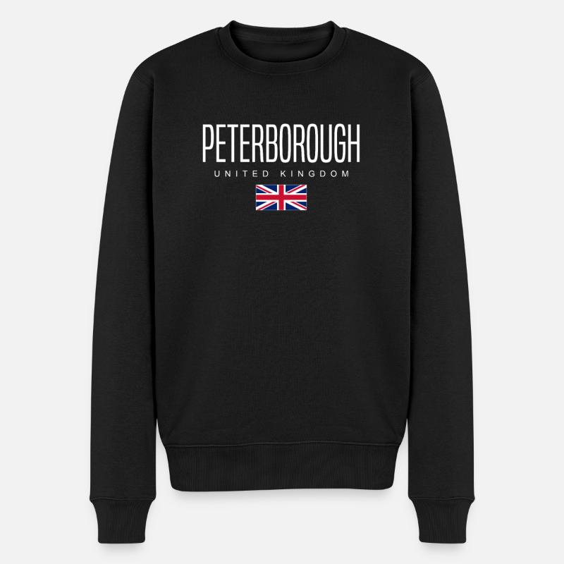 Peterborough England Großbritannien - Männer Premium Bio Pullover - Schwarz