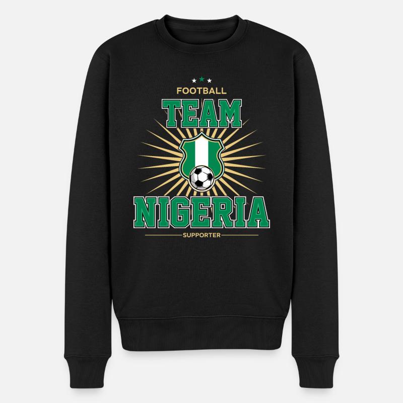 Nigeria - Männer Premium Bio Pullover - Schwarz