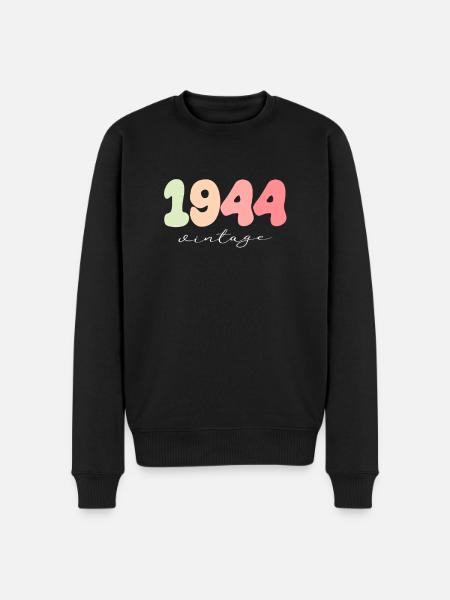 1944 Birthday Year of birth - Men's Premium Organic Jumper - black