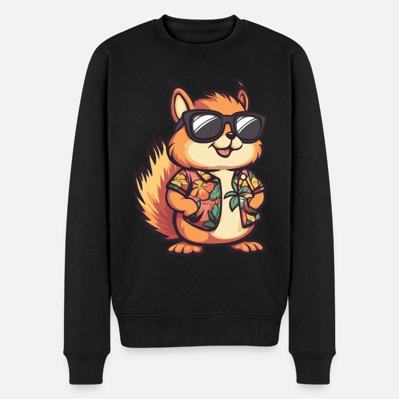 Squirrel Comic Funny Summer - Men's Premium Organic Jumper - black