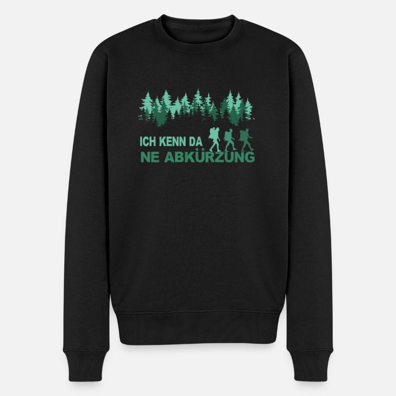Kenn da ne Abkürzung Wandern Berge Wald Geschenk - Männer Premium Bio Pullover - Schwarz