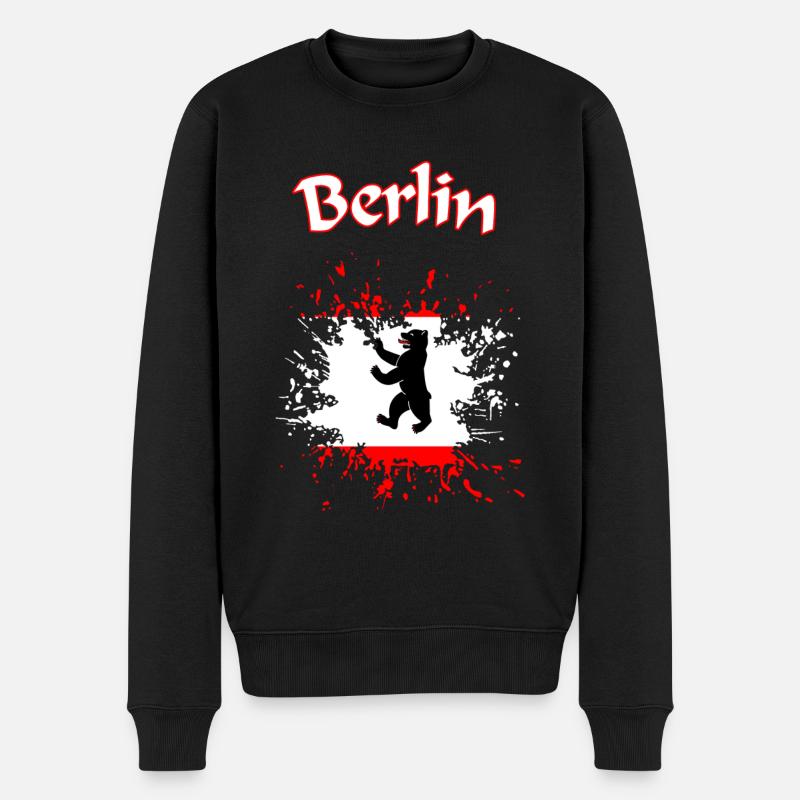 Berlin - Männer Premium Bio Pullover - Schwarz