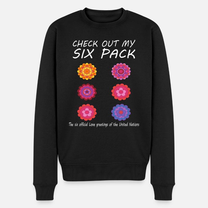 Blumen Sixpack - Männer Premium Bio Pullover - Schwarz